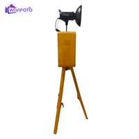Machine photomaton portable rétro à double face en bois avec appareil photo et imprimante, style Surface Pro, pour iPad et DSLR