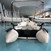 RSMam270 Bateau pneumatique gonflable de 270 cm avec support pour canne à pêche et auvent