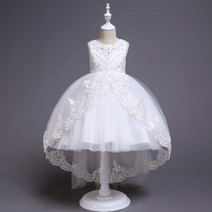 E2woo Vestido de Fiesta de Princesa para Niñas al por Mayor, Vestido Bordado con Encaje y Flores para Niñas - Product Image 3