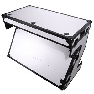 <span class=keywords><strong>Mesa</strong></span> <span class=keywords><strong>de</strong></span> <span class=keywords><strong>DJ</strong></span> con Estuche <span class=keywords><strong>de</strong></span> Transporte, <span class=keywords><strong>Mesa</strong></span> Portátil con Asas y Ruedas, Acabado en Blanco y Negro - Product Image 4