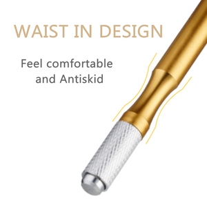Gold Manual Microblading Handle Pen for Eyebrow Tattoo Blades Semi Permanent <b>Makeup</b> Shading Tool - Product Image 2