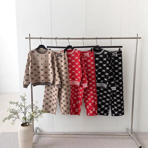 Set di Maglione e Pantaloni Dritti in Stile Europeo di Lusso con Jacquard a Lettere e Perline in Nylon/Cotone, Novità Autunno Inverno 2025 - Product Image 2