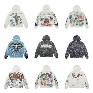 Saint Michael thiết kế người đàn ông axit rửa 400 GSM nặng bông dày Heavyweight Hoodie Cổ điển chất lượng cao Hoodies người đàn ông - Product Image 5