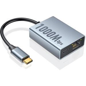 อะแดปเตอร์ OEM USB C เป็นอีเธอร์เน็ตสำหรับ <span class=keywords><strong>Chromecast</strong></span> with <span class=keywords><strong>Google</strong></span> TV 1000/100 Mbps Gigabit RJ45 พร้อมพอร์ตชาร์จ USB C PD สำหรับ HD/4K - Product Image 1