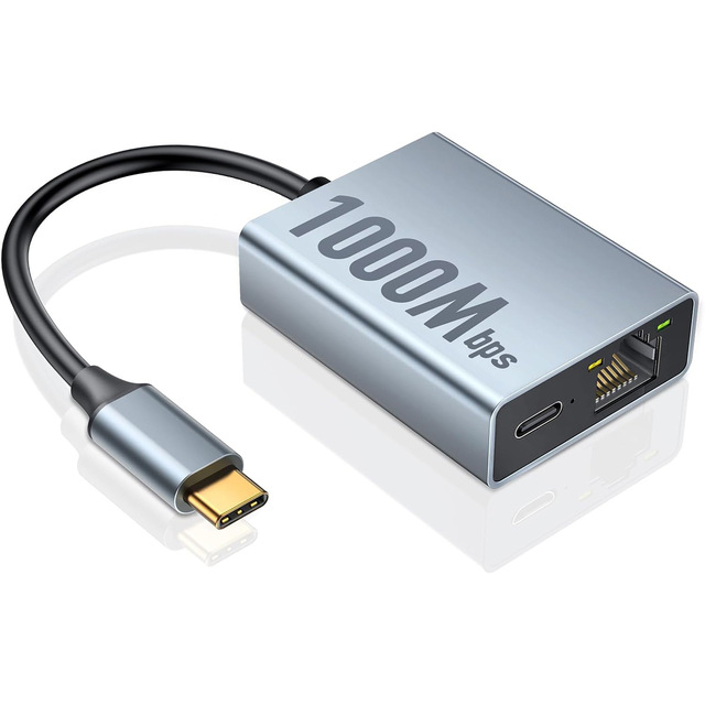 OEM USB C to Ethernet Adapter for Chromecast with Google TV 1000/100 Mbps Gigabit RJ45 with USB C PD Charging Port for HD/4K