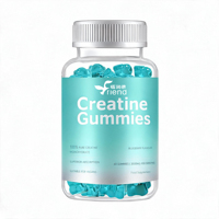 Gummies de créatine monohydrate 100 % véganes au goût naturel de myrtille OEM, 3000 mg de créatine et protéines, compléments alimentaires