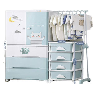 Armadio Economico in Plastica Fai da Te per la Casa, Guardaroba Portatile per Bambini, Simpatici Armadietti per Neonati, Organizzazione e Conservazione Vestiti - Product Image 1