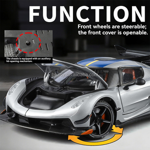 Coche Deportivo de Carreras a Escala 1/24, Réplica Realista de Aleación, Juguete Coleccionable, Modelo de Vehículo con Sonido, Luz y Función de Retroceso - Product Image 5