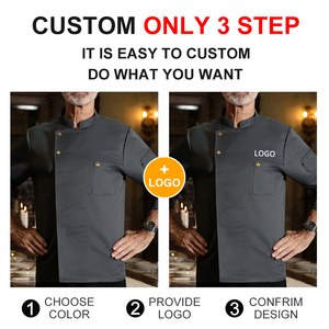 <span class=keywords><strong>Veste</strong></span> <span class=keywords><strong>de</strong></span> <span class=keywords><strong>Chef</strong></span> Brodé Luxe Léger pour Restaurant Occidental, Uniforme Personnalisé pour Cuisine Professionnelle, Anti-Huile et Respirant - Product Image 3