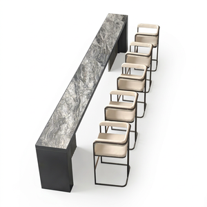 Meubles de bar modernes en acier inoxydable sur mesure, écologiques, durables, résistants à l'eau, comptoirs de bar extérieurs pour hôtels, hôpitaux - Product Image 1