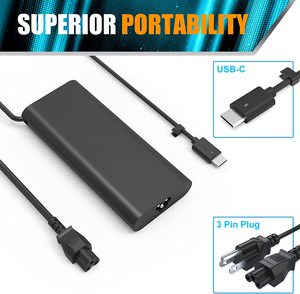 130W <strong>USB</strong> <strong>C</strong> Slim AC Power Adapter for <strong>Dell</strong> Xps 17 <strong>Precision</strong> 5550 T4V18 Laptop <strong>Charger</strong> 19.5V 6.67A Electric OTP for Xps 17 - Product Image 2