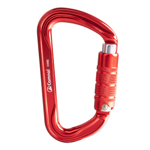 คาราบิเนอร์อะลูมิเนียมรูปตัว D ยี่ห้อ Cammal รับน้ำหนักได้ 3000 กก. พร้อมตัวล็อค สีแดง - Product Image 1