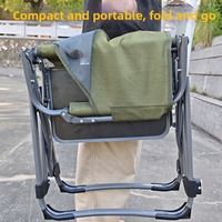 Chaise pliante de réalisateur en acier inoxydable, légère, portable, avec dossier haut, pour le camping en plein air, le parc et l'hôtel