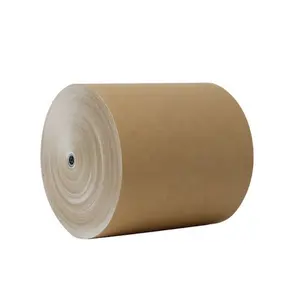 Rollo de papel kraft recubierto de color marrón, material sin procesar, precio de fábrica