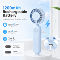 Ventilateur portable pliable de poche compact pour les voyages, le bureau, l'extérieur, la maison, le maquillage, les trajets quotidiens et le camping