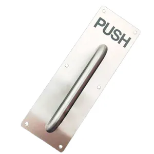 China produce high quality durable adjustable safe pull and push 304 stainless steel plate fire-proof door handle
