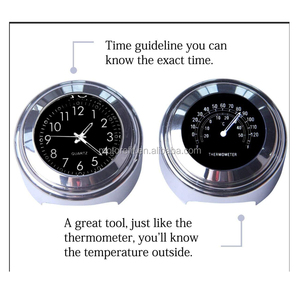 Motorefit manillar de la motocicleta cromo blanco Dial reloj y termómetro para Yamaha Kawasaki <span class=keywords><strong>Honda</strong></span> Suzuki - Product Image 6