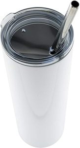 Livraison rapide, gobelet à café droit et fin de 20 oz, en acier inoxydable, avec couvercle en plastique, 25 pièces/boîte - Product Image 6