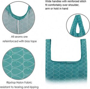 Bolsas de Compras Ecológicas Recicladas, Bolsa de Nailon Ripstop Personalizada, Bolsas de Supermercado Impermeables de Poliéster, Bolsas de Compras Reutilizables Plegables - Product Image 5