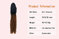 Vente en gros de tresses au crochet Water Wave Passion Twist bicolores, cheveux synthétiques personnalisés pour tressage, extensions de cheveux au crochet pour femmes