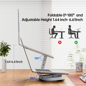 Giá đỡ <span class=keywords><strong>laptop</strong></span> bằng nhôm xoay 360 độ, có thể gập lại, điều chỉnh được, tích hợp dock và hub USB cho iPad Pro và máy tính xách tay - Product Image 5