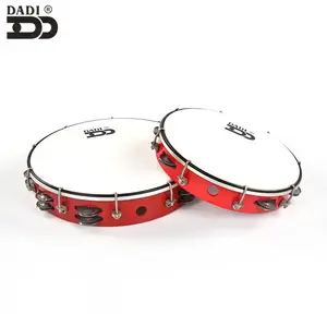 DADI factory strumento musicale a percussione tamburelli in legno personalizzati 8 "tamburello senza testa in legno jingles a fila singola