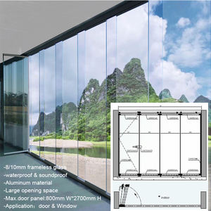 Porte sans cadre, cloison en verre, fenêtres panoramiques, portes, balcon, porte coulissante en verre extérieure, grande porte pliante en verre, véranda - Product Image 2