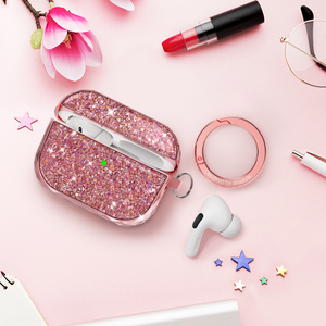 AhaStyle – étui <span class=keywords><strong>AirPods</strong></span> Blingbling pour femmes et filles, housse de protection brillante à paillettes de luxe - Product Image 2
