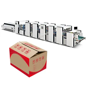 Automatic Paper Cardboard Gluing Carton Box Machine Box Folding Gluer Box Making Machine For Sale
