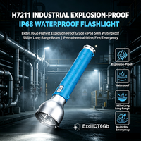 Lampe torche LED anti-explosion haute puissance 10W, 5000mAh, IP68, rechargeable, en alliage d'aluminium, pour l'exploitation minière, la plongée, la pétrochimie