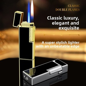 Accendino DEBANG in Lega di Zinco a Doppia Fiamma, Accensione a Rotella, Antivento, Fiamma a Getto, Ricaricabile a Butano - Product Image 2