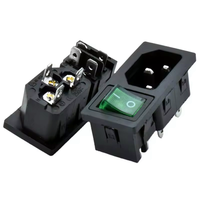 Conector de alimentación de puerto de adaptador de carga de conector de entrada C14 de interruptor de enchufe de 2/2"