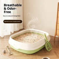 Nouveau design grand bac à litière de toilette amovible épaissi en plastique PP grand espace bac à litière pour chat