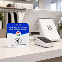 Support de table en acrylique pour carte de commentaires Google NFC avec code QR, 'Touchez pour commenter' pour café, salon, vente en gros