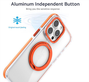 Ốp điện thoại trong suốt cứng, hỗ trợ sạc không dây, xoay 360 độ, nam châm, dành cho <span class=keywords><strong>iPhone</strong></span> 16 Pro Max, S24 Ultra, S25 Ultra - Product Image 2