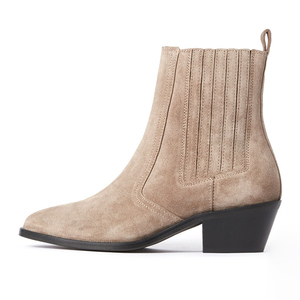 Bottines Chelsea Western pour femmes en daim marron de haute qualité, fabriquées à la main, avec étiquette privée - Product Image 2