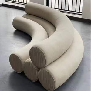 Divano moderno <span class=keywords><strong>di</strong></span> lusso in velluto Villa tessuto <span class=keywords><strong>arte</strong></span> divano doppio soggiorno Design divano personalizzabile mobili - Product Image 3