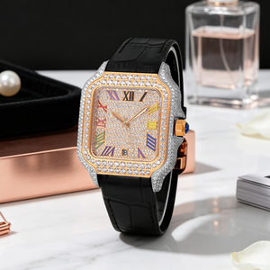 Montre mécanique pour homme personnalisée, boîtier carré, cristal saphir VVS, surface semi-givrée de luxe - Product Image 2