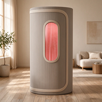 Tenda Sauna Uap Lipat Berbingkai Baja Tahan Karat, Penutup Katun Tebal Anti Air, 9 Pengaturan Suhu, 110V, Untuk Penggunaan di Gym, Desain Modern
