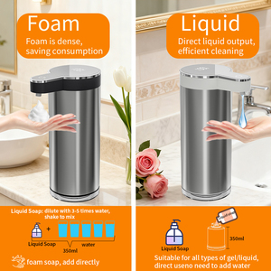 USB Có Thể Sạc Lại Cảm Biến Hồng Ngoại Chất Lỏng Xà Phòng <span class=keywords><strong>Dispenser</strong></span> Tường-Gắn 304 Thép Không Gỉ Xà Phòng <span class=keywords><strong>Dispenser</strong></span> Tự Động Cho Hộ Gia Đình - Product Image 3