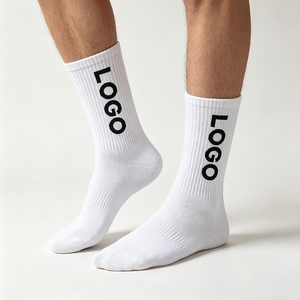 Chaussettes de sport pour hommes avec logo personnalisé, en coton, à motif jacquard, à lettres, tendance, streetwear - Product Image 2