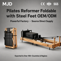 Reformer de Pilates pliable écologique en bois d'érable et de chêne avec pieds en acier – Équipement de fitness stable – Direct Usine