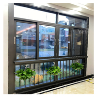 Ventanas Corredizas Modernas Horizontales de Aleación de Aluminio, Resistentes a Impactos y Huracanes, con Mosquitera Magnética y Persiana Enrollable para Proyectos de Villas