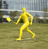 Sculpture de sportive en FRP sur mesure, grande taille, figurine de joueur de basket-ball, athlète en course, statue pour la décoration de la maison, du jardin, du club ou de la salle de sport