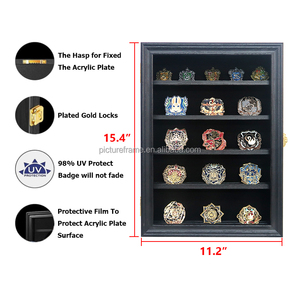 Đồng xu hiển thị trường hợp Cabinet-6/7 lớp quân sự thách thức tiền xu hiển thị trường hợp quân sự bằng gỗ bóng hộp có thể tháo rời - Product Image 4