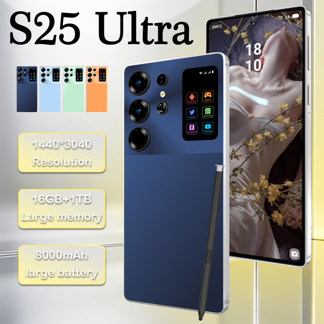 High Performance S25ultra 5G Android Smartphone 1440*3120 Screen GPS Support for Wholesale Mobile Manufacturer