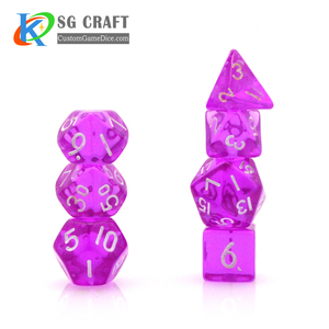 Jeu de dés en plexiglas transparent, ensemble d'accessoires en acrylique, violet, 6mm, 8mm, 10mm, vidéo miniature, plate-forme, dh, d4, d6, d8, d10, d12, d20 - Product Image 3