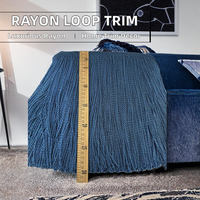 Bordure en boucle tressée 100% rayonne 30cm, frange lisse décorative personnalisée pour canapé, rideau, coussin, passementeries