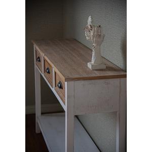 INNOVA HOME Custom Antique Farmhouse Hotel Use Wooden Panel Design Living Room Console <b>Table</b> Cabinet with 3 Drawers and Shelf - Product Image 4