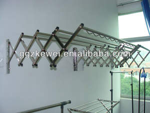 Porte-vêtements extensible mural en acier inoxydable MR-VP4-25 pour grande famille, pour le nettoyage et les chaussures - Product Image 4